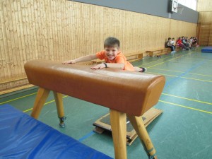 Handstand Überschlag über das große Pferd